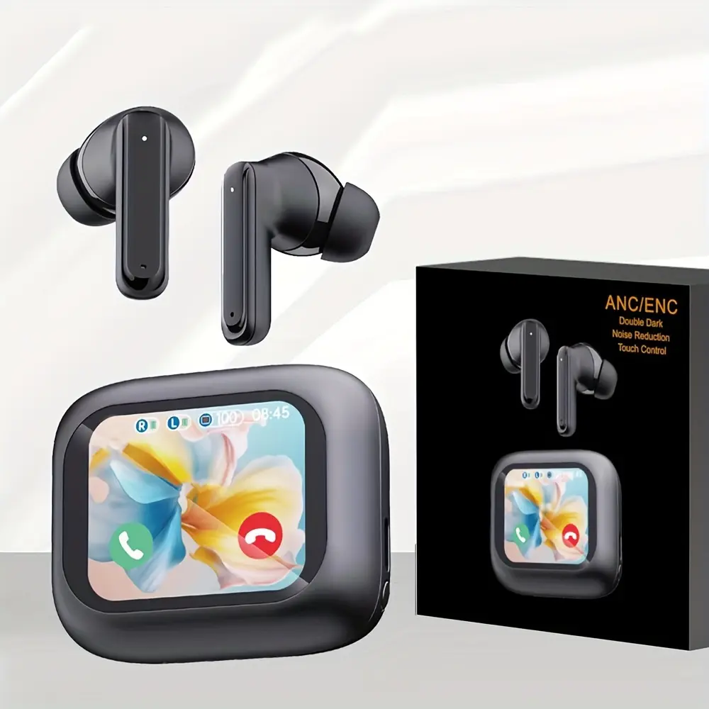 2025 Upgraded Smart LCD Touchscreen Earbuds – New Wireless Headphones, Unisex Sports Design with Chinese/English Language Switching. Built-in Microphone & Adjustable Sound Quality. Compatible with Apple, Samsung, vivo, Xiaomi, OPPO, and More, Premium Wireless Earbuds, Earbuds for Phone Calls, Wired Headphones, Monster Wireless Earbuds, True Wireless Earbuds, Phone Call Earbuds, Travel Headphones, Sleek Design, Modern Earbuds, Highquality Audio, Lightweight Build,