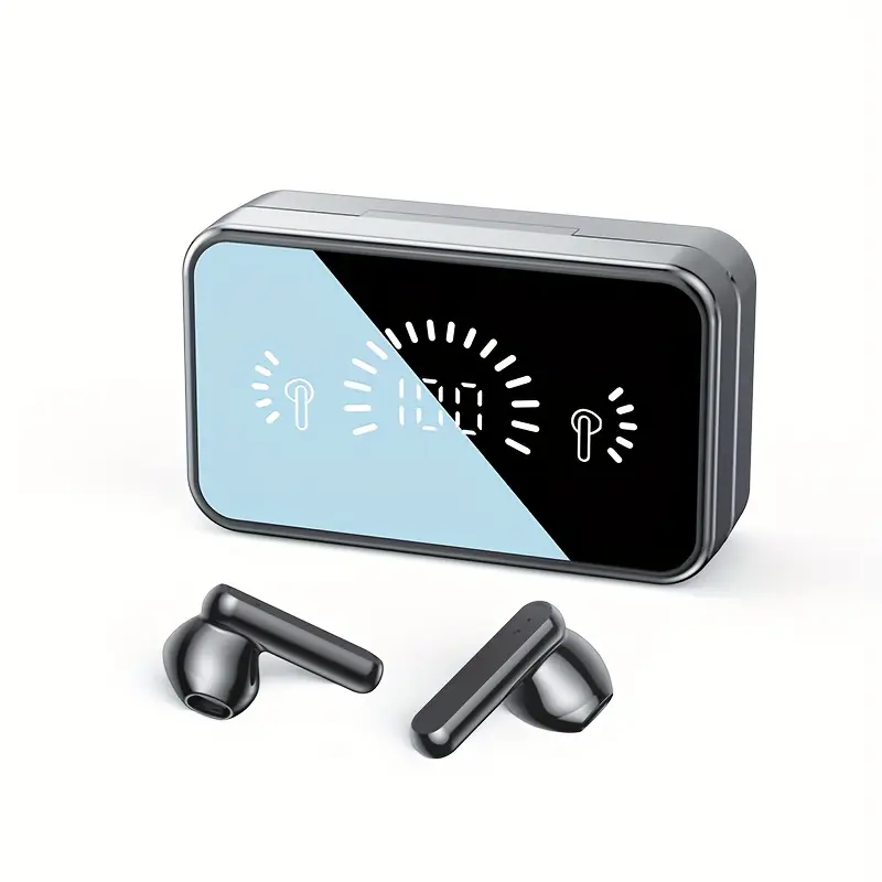 TWS Sport Wireless Earbuds with LED Display Charging Case - Stereo In-Ear Headphones, USB-C Charging, 5W Fast Charging, 2.5W Max Output, 36V Safe Voltage, Compact Design for Business & Casual Use, Wireless Earbuds, Business Audio Gear, Modern Audio Gear, Durable Audio Gear, Airpod Pro Gen Case, Airpod Pro Case, Airpod Case, One Hour Earphone, In-ear, Earbud, Headphone
