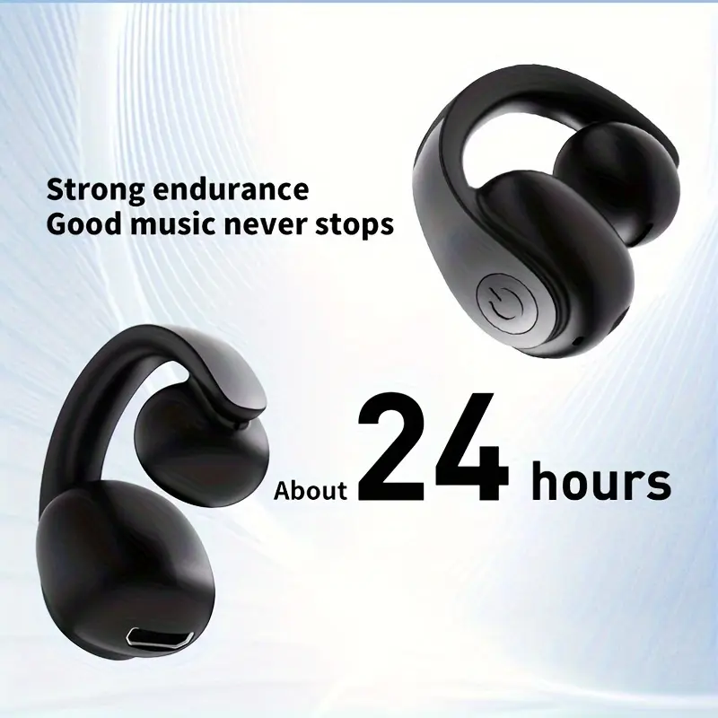 1pc Wireless Clip-On Earphones with Zero Induction SuperCharging, Long Battery Life, Wireless 5.0, Noise Reduction for Calls, Comfortable Fit, Phone Compatibility, Ideal for Gaming, Skateboarding & Exercise, Wireless Earbuds