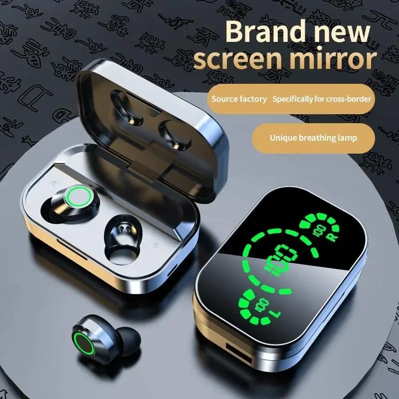 NEW TWS YD03 Wireless Bluetooth Headset with Mic Earbuds Charger Box LED Fone Bluetooth Earphones Wireless Headphones, Wireless Mini Earbuds, Wireless Charging Earbuds
